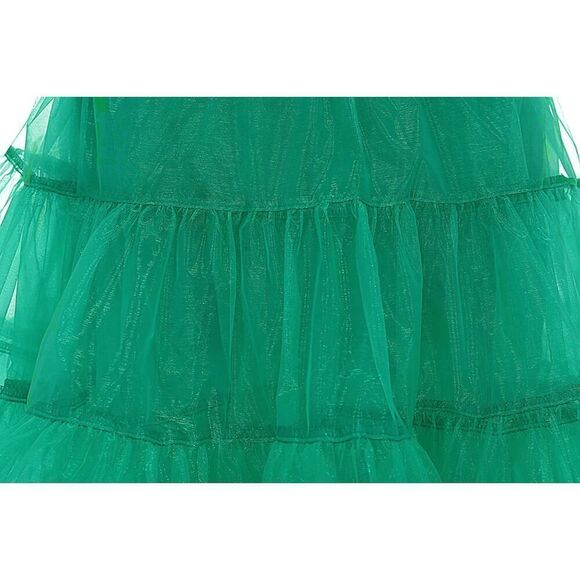 🌴 2PCS Green Bundle Pinup Retro Rockabilly 1950s Dress & Petticoat SIZE L NEW - Picture 14 of 16